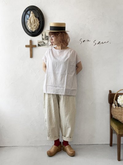画像9: seasew./501 キャンバス後切替コクーンパンツ・生成り