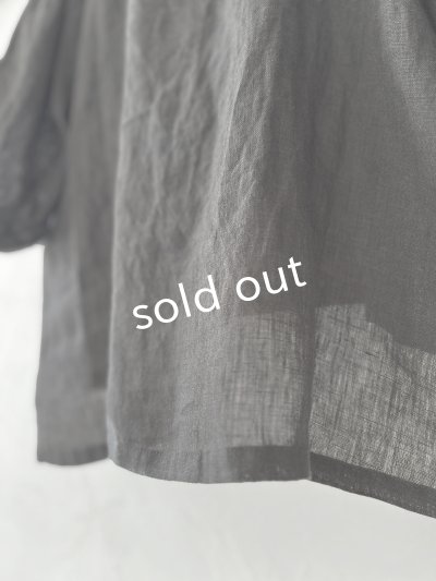 画像4: 08mab/リネンシャンブレー7分袖ブラウス・チャコール