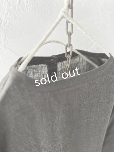 画像6: 08mab/リネンシャンブレー7分袖ブラウス・チャコール