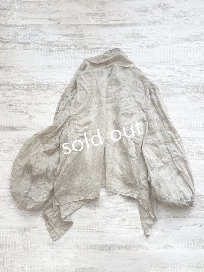 画像4: shizuka's/リネンガーゼのパフ袖ジレ・生成り