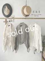 shizuka's/リネンガーゼのパフ袖ジレ・オフ