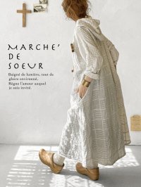 MARCHE' DE SOEUR／Ａラインフードワンピース・パッチワーク