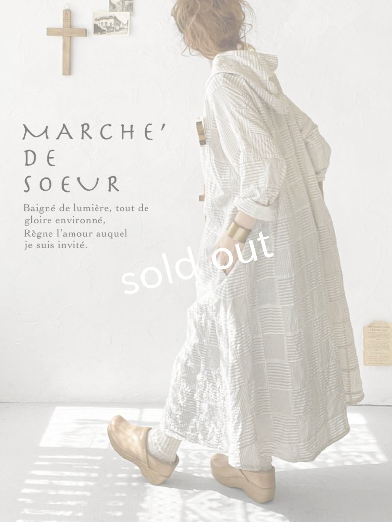 画像15: MARCHE' DE SOEUR／Ａラインフードワンピース・パッチワーク (15)