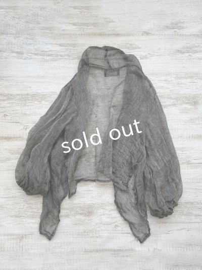 画像4: shizuka's/リネンガーゼのパフ袖ジレ・黒