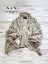 shizuka's/リネンガーゼのパフ袖ジレ・生成り