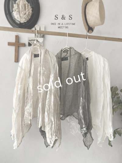 画像8: shizuka's/リネンガーゼのパフ袖ジレ・黒