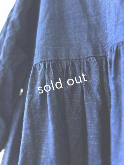 画像7: MARCHE' DE SOEUR／ギャザーワンピース・インディゴ染め
