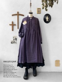 HALLELUJAH／1890's Bourgeron 羊飼いシャツワンピース・purple