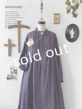 HALLELUJAH／1890's Bourgeron 羊飼いシャツワンピース・purple