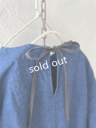画像12: MARCHE' DE SOEUR／ギャザーワンピース・インディゴ染め