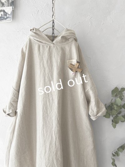 画像3: MARCHE' DE SOEUR／Ａラインフードワンピース・生成り