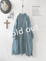 HALLELUJAH／1890's Bourgeron 羊飼いシャツワンピース・turquoise