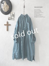 HALLELUJAH／1890's Bourgeron 羊飼いシャツワンピース・turquoise