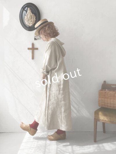 画像15: MARCHE' DE SOEUR／Ａラインフードワンピース・生成り