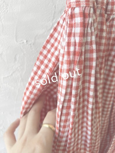 画像3: Avenue／ギャザースカート・赤ギンガム