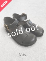 【30%OFF SALE】Diu／本革太メッシュサンダル・ブラック【M】