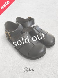 【30%OFF SALE】Diu／本革太メッシュサンダル・ブラック【M】