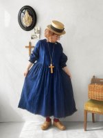 画像14: MARCHE' DE SOEUR／ギャザーワンピース・インディゴ染め (14)