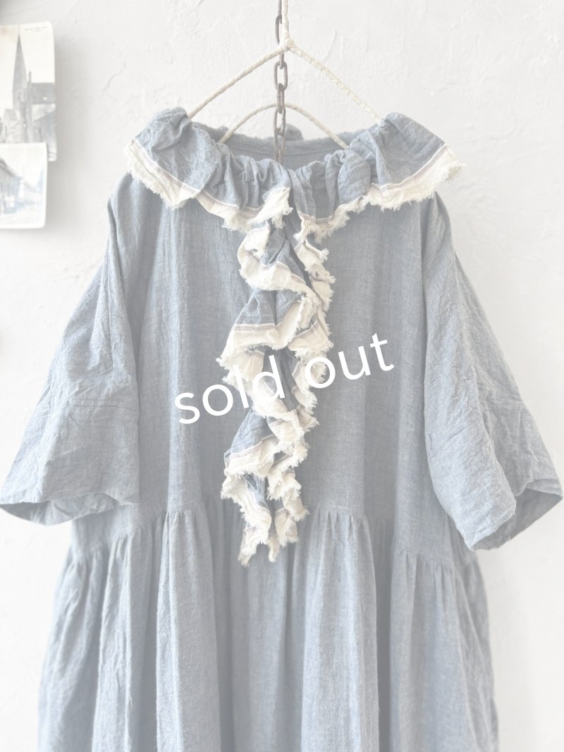 画像2: MARCHE' DE SOEUR／フローフリルワンピース・ブルー (2)