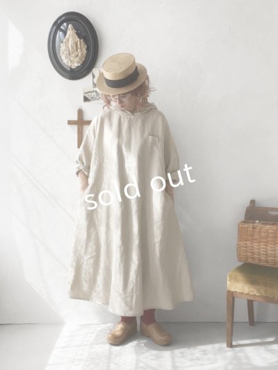 画像13: MARCHE' DE SOEUR／Ａラインフードワンピース・生成り