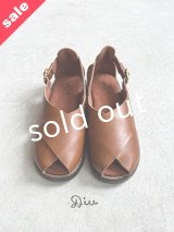 【30%OFF SALE】Diu／本革ロリエサンダル・ブラウン【Ｌ】