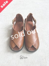 【30%OFF SALE】Diu／本革ロリエサンダル・ブラウン【Ｌ】