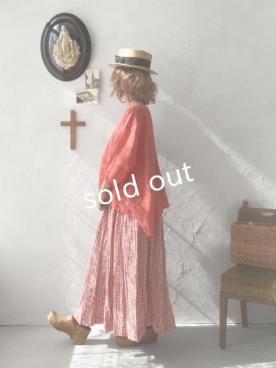 画像8: Avenue／ギャザースカート・赤ギンガム