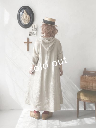 画像16: MARCHE' DE SOEUR／Ａラインフードワンピース・生成り