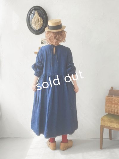 画像15: MARCHE' DE SOEUR／ギャザーワンピース・インディゴ染め