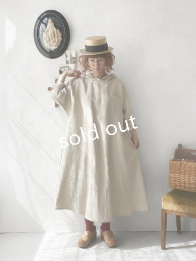 画像14: MARCHE' DE SOEUR／Ａラインフードワンピース・生成り