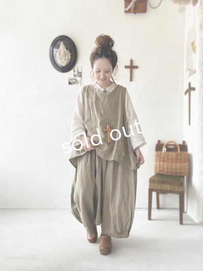 画像8: Libera&Capricciosa／ワイドギャザーサルエルパンツ・オリーブ