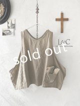 Libera&Capricciosa／２wayリネンベスト・オリーブ