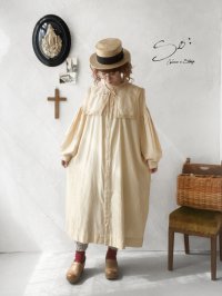 SO／ティペット付きギャザーワンピース・アプリコットベージュ