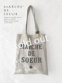 MARCHE' DE SOEUR／アンティークタグ付きトート・リトアニアリネン