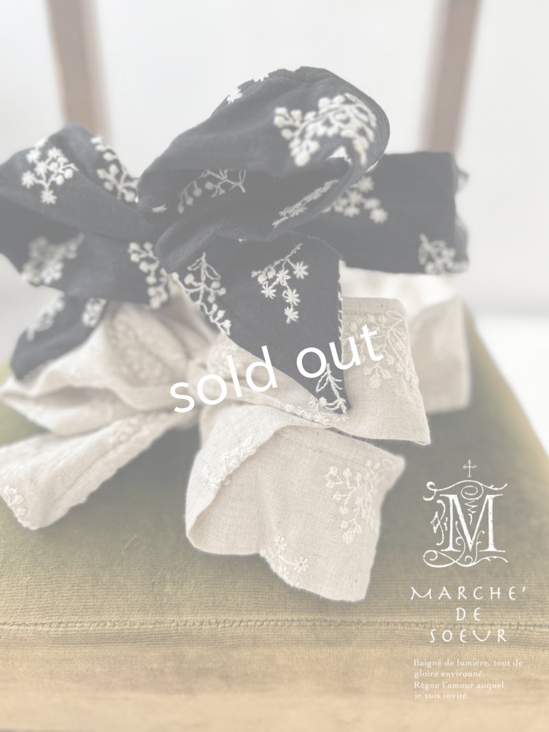 画像2: MARCHE' DE SOEUR／刺繍のワイヤーターバン (2)