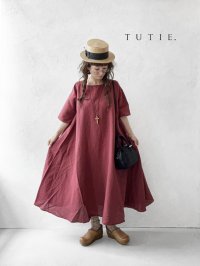 TUTIE./フレアワンピース・ボルドー