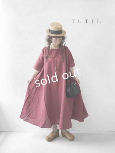 画像7: TUTIE./フレアワンピース・ボルドー