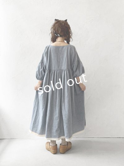 画像10: MARCHE' DE SOEUR／パフ袖ワンピース・ブルー