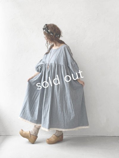 画像9: MARCHE' DE SOEUR／パフ袖ワンピース・ブルー