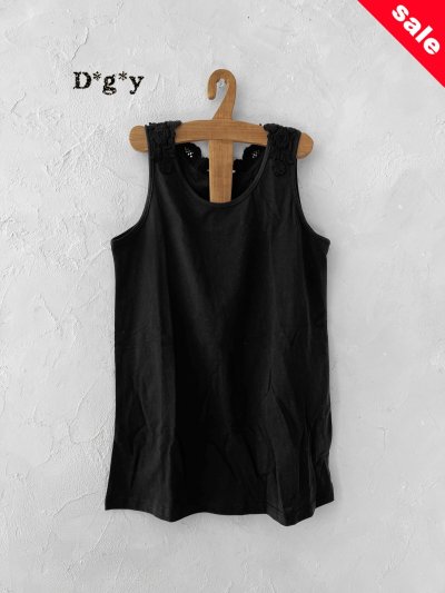 画像1: 【30%OFF SALE】Dgy／衿レースタンクトップ・黒