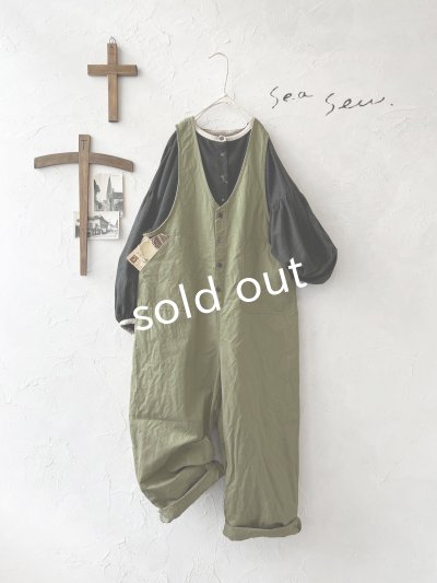 画像1: seasew.／111 オーバーオール・オリーブ