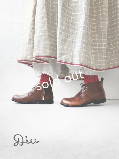 画像2: Diu/オブリークショートブーツ・ダークブラウン