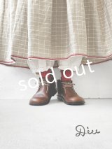 Diu／オブリークショートブーツ・ダークブラウン