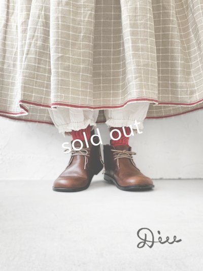画像1: Diu/オブリークショートブーツ・ダークブラウン