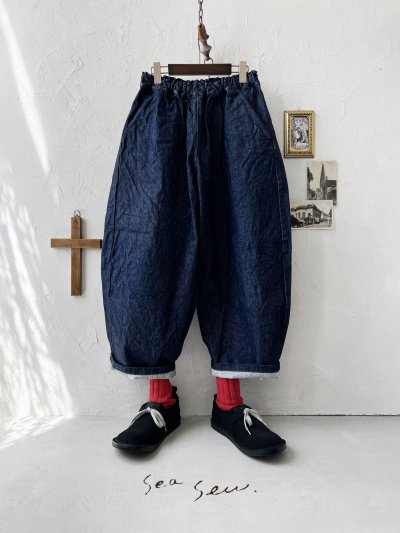画像1: seasew.／507 デニムコクーンパンツ・インディゴ