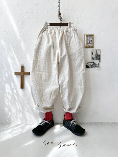 画像1: seasew.／505 ハンドワッシャーコクーンパンツ・キナリ