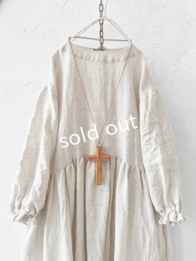 画像3: MARCHE' DE SOEUR／ギャザーワンピース・赤耳ミリチェック