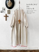 画像1: MARCHE' DE SOEUR／ギャザーワンピース・赤耳ミリチェック (1)