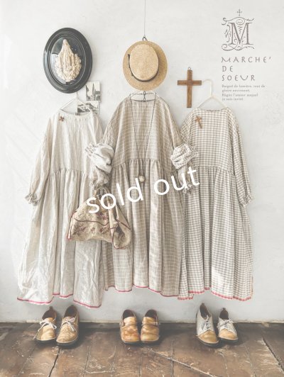 画像1: MARCHE' DE SOEUR／ギャザーワンピース・赤耳ギンガムチェック
