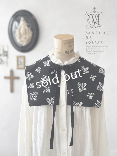 画像1: MARCHE' DE SOEUR／タッセルティペット・黒刺繍